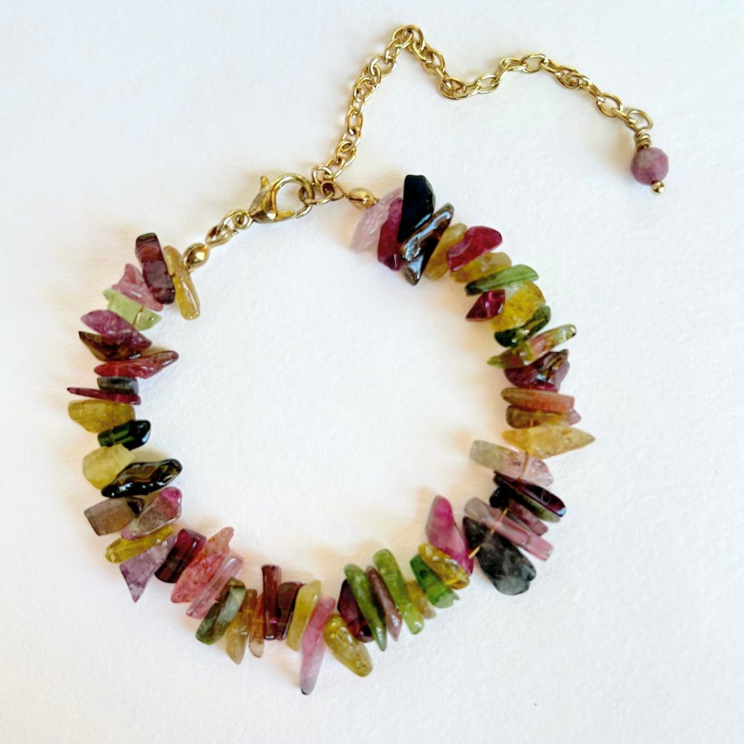 Tourmaline Chip Textured Bracelet - T. Randall Jewelry