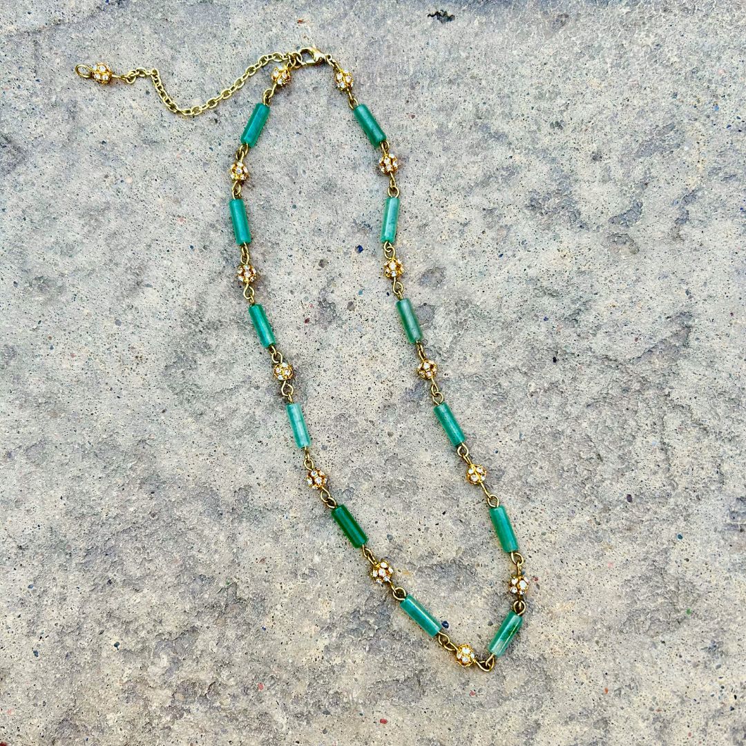 Aventurine and Pave Beaded Collar Necklace - T. Randall Jewelry