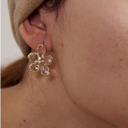 Cubic Zirconia Flower Stud Earrings - T. Randall Jewelry