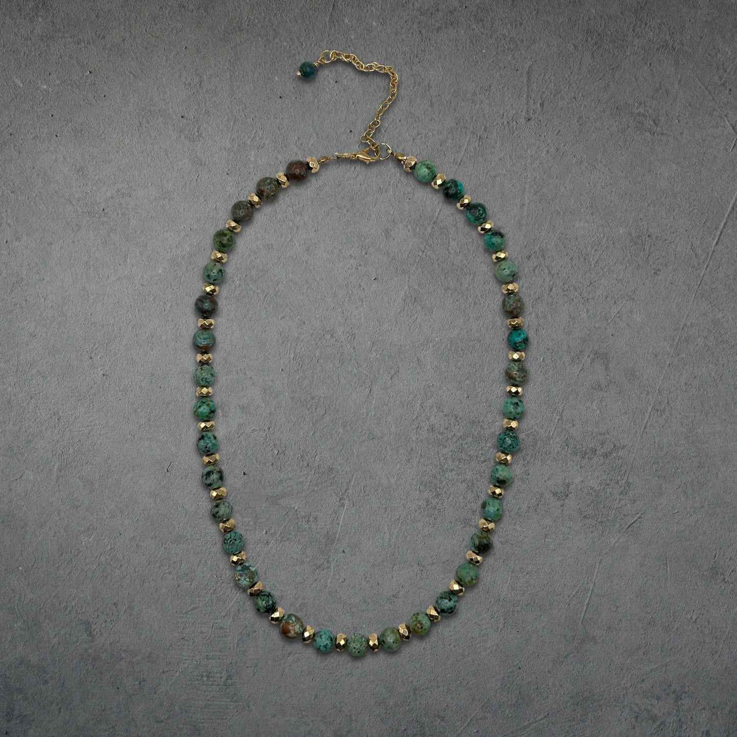 African Turquoise Beaded Necklace