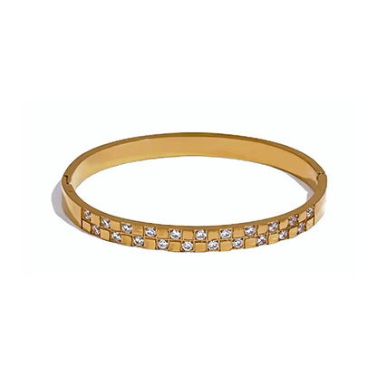 Golden Mosaic Bangle Bracelet