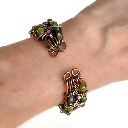 Copper and Jade Cuff Bracelet - T. Randall Jewelry