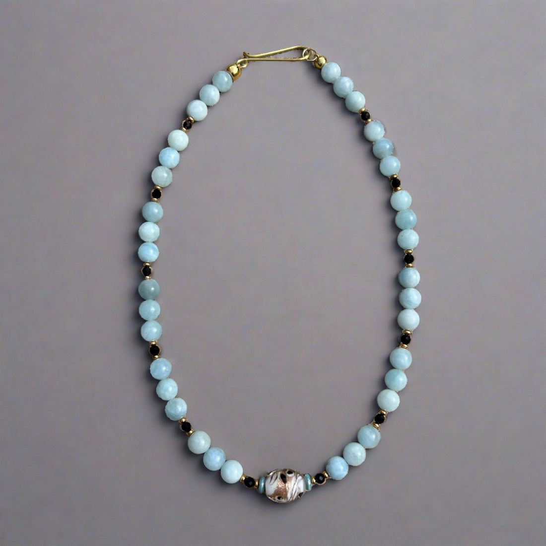 Aquamarine and Black Tourmaline Beaded Necklace - T. Randall Jewelry