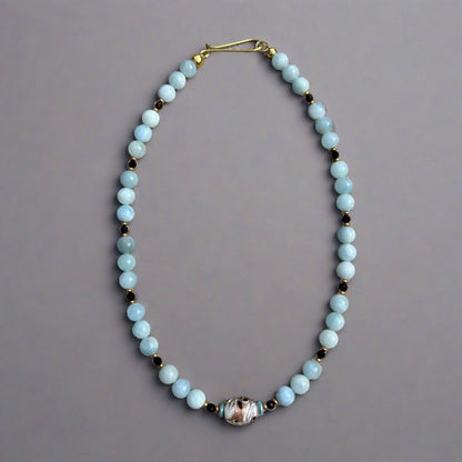 Aquamarine and Black Tourmaline Beaded Necklace - T. Randall Jewelry