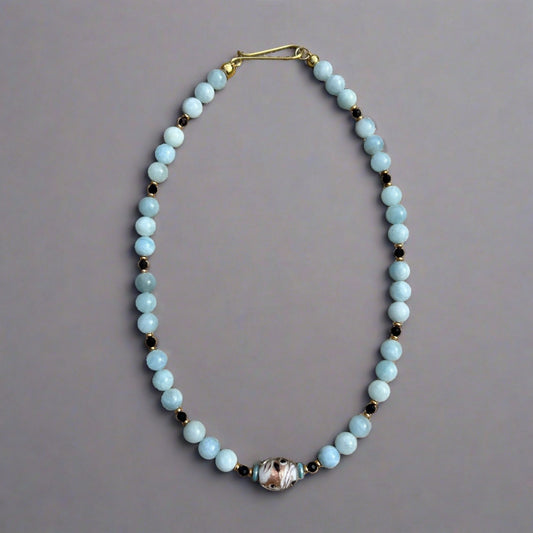 Aquamarine and Black Tourmaline Beaded Necklace - T. Randall Jewelry