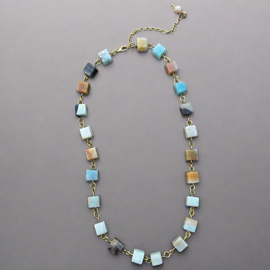 Amazonite Link Collar Necklace - T. Randall Jewelry