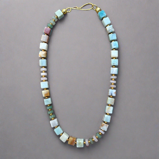 Amazonite Mixed Media Necklace - T. Randall Jewelry