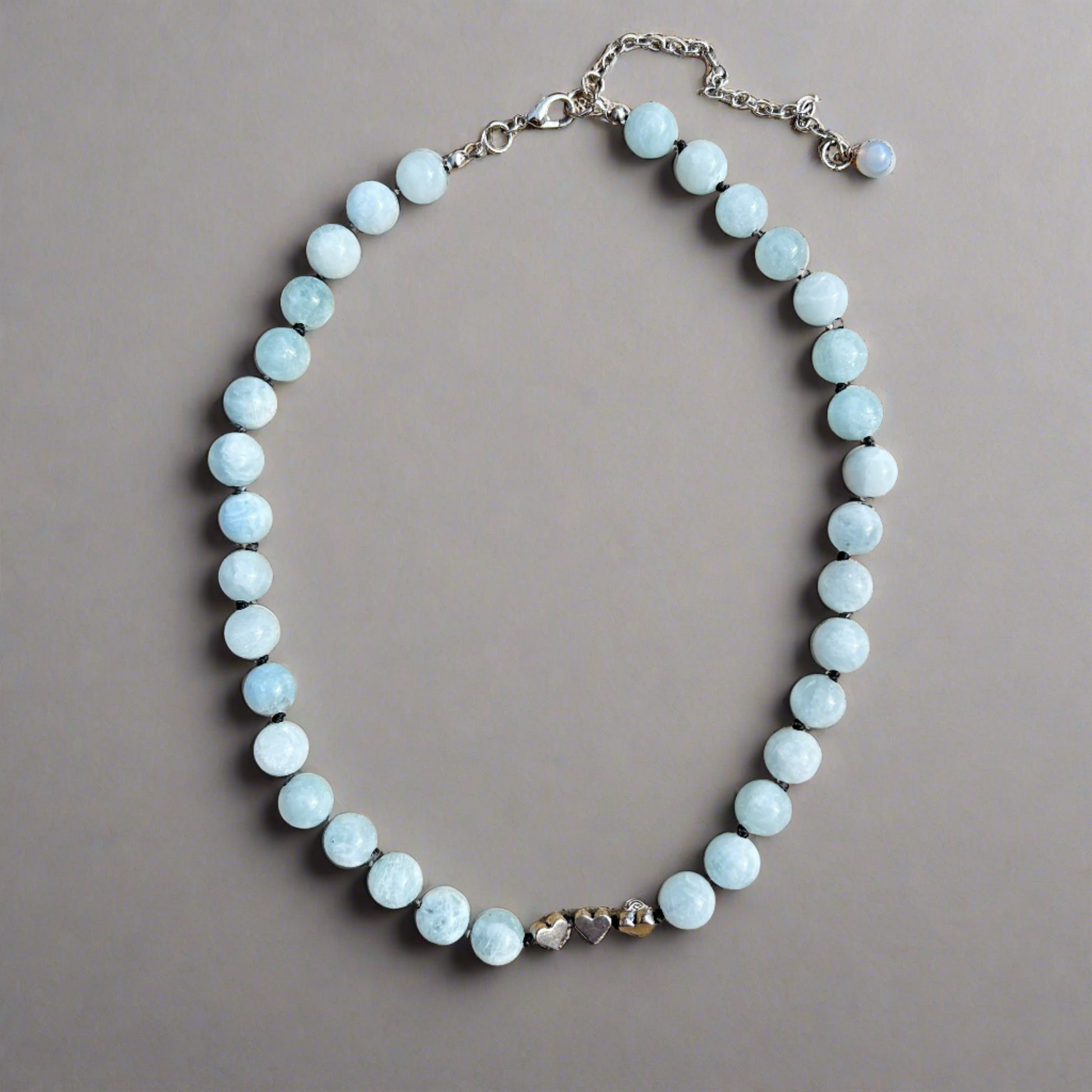 Aquamarine Knotted Bead Necklace - T. Randall Jewelry