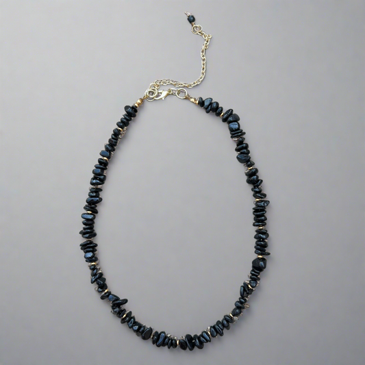 Black Tourmaline Chip Choker Necklace - T. Randall Jewelry