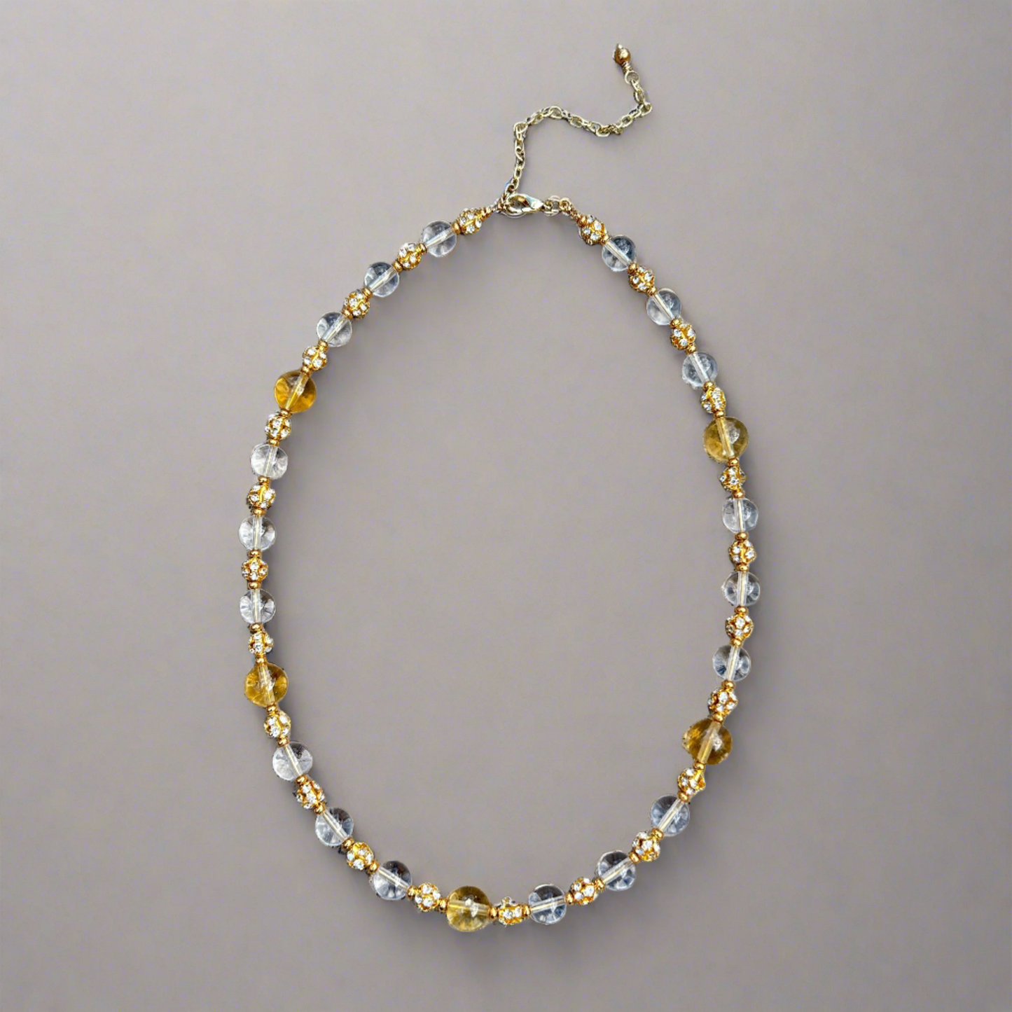 Citrine Clear Quartz Collar Necklace - T. Randall Jewelry