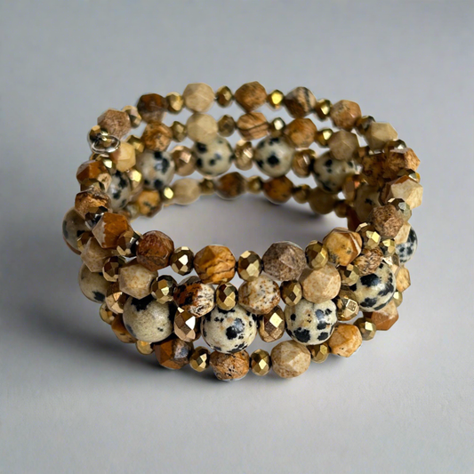 Dalmatian Jasper Boho Wrap Bracelet - T. Randall Jewelry