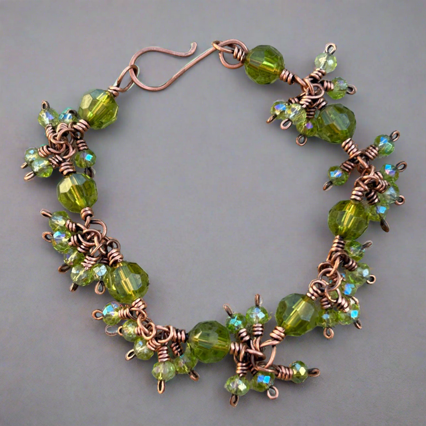 Green Crystal Dangle Bracelet - T. Randall Jewelry