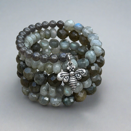 Labradorite Stack Boho Wrap Bracelet - T. Randall Jewelry