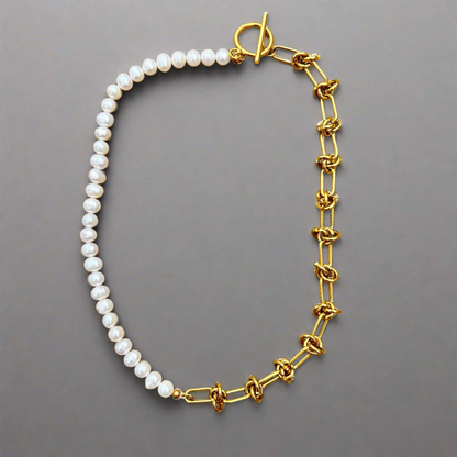 Natural Pearls and 18K Gold Plated Necklace - T. Randall Jewelry