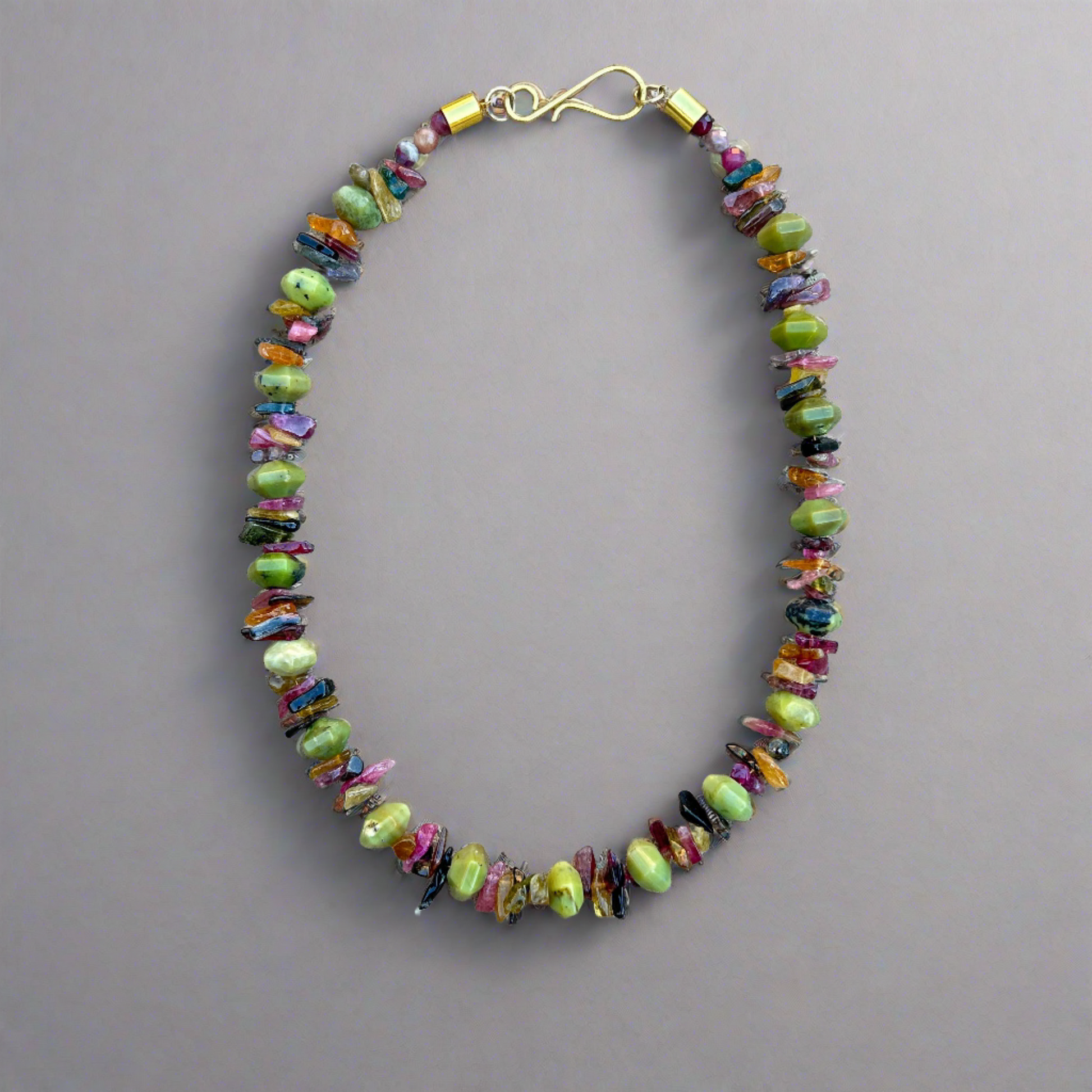 Tourmaline Chip Textured Collar Necklace - T. Randall Jewelry