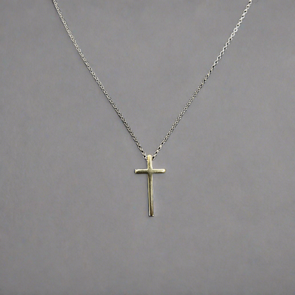 Two Tone Sterling 14K Gold Plated Cross Necklace - T. Randall Jewelry