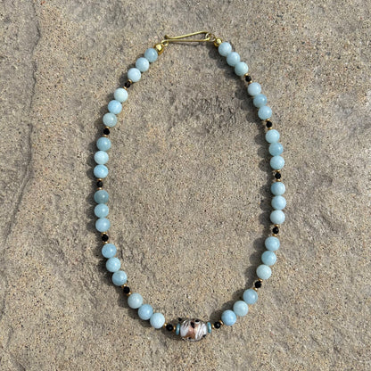 Aquamarine and Black Tourmaline Beaded Necklace - T. Randall Jewelry