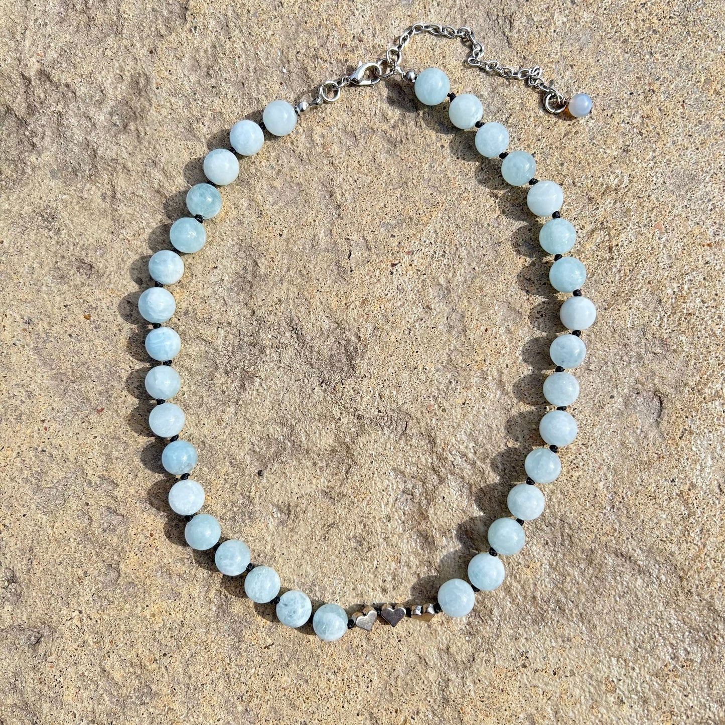 Aquamarine Knotted Bead Necklace - T. Randall Jewelry