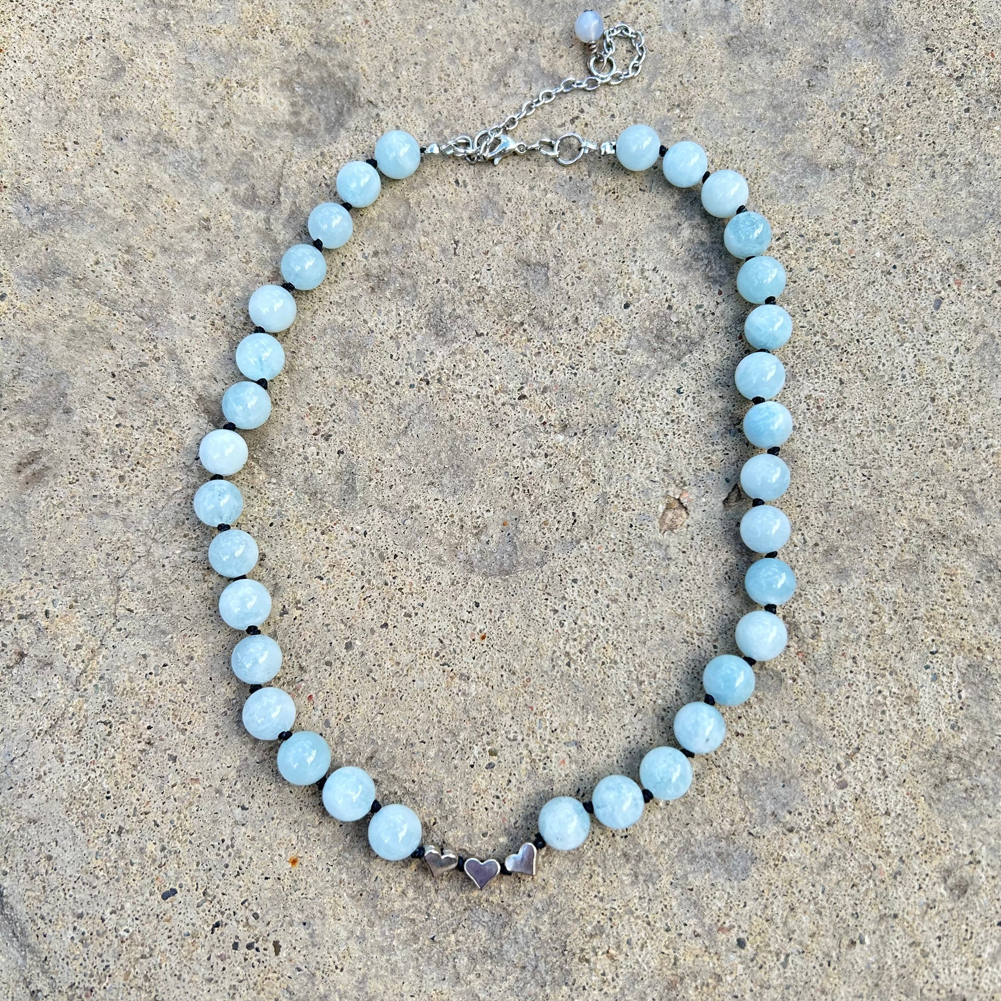 Aquamarine Knotted Bead Necklace - T. Randall Jewelry