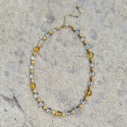 Citrine Clear Quartz Collar Necklace - T. Randall Jewelry