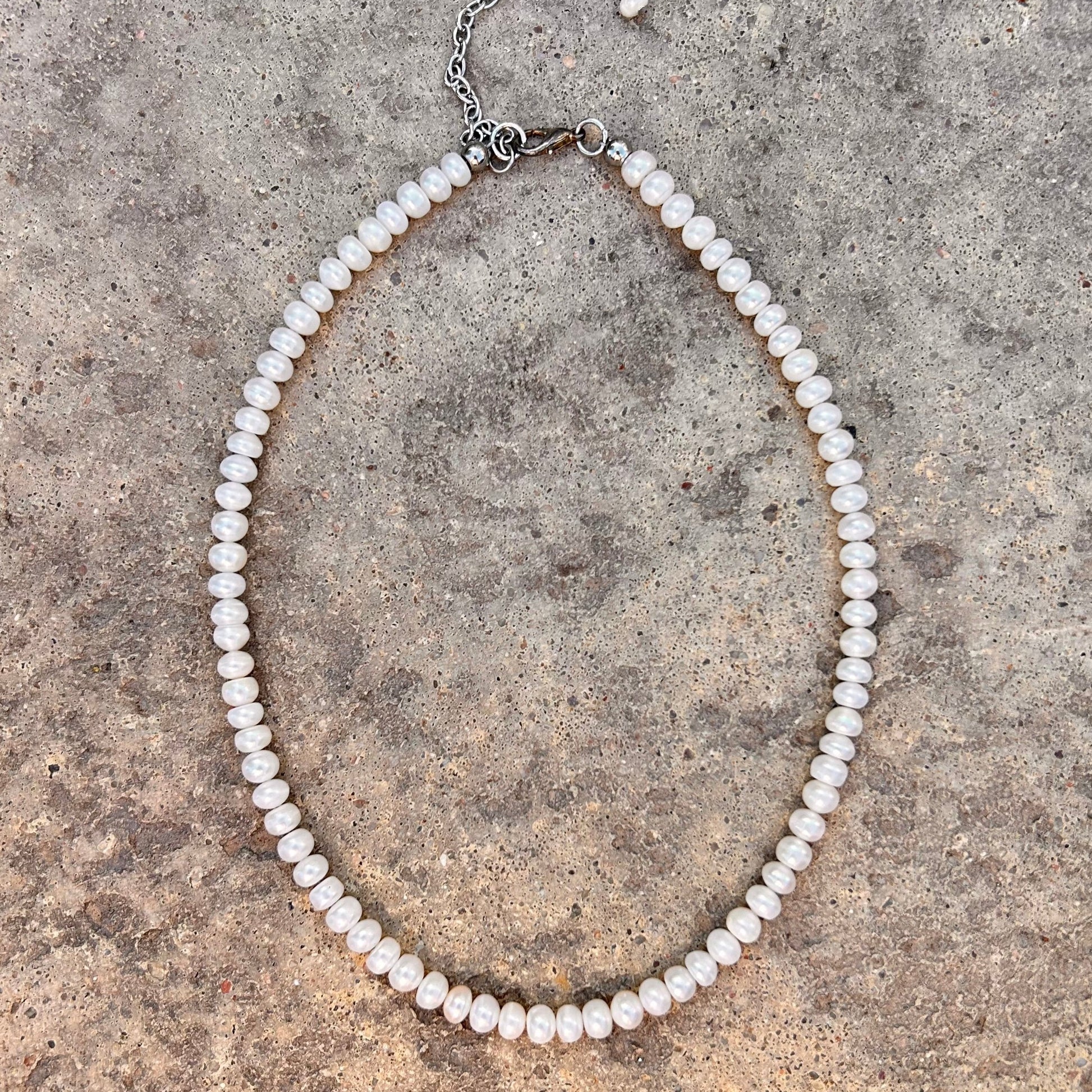 Button Pearl Collar Necklace - T. Randall Jewelry