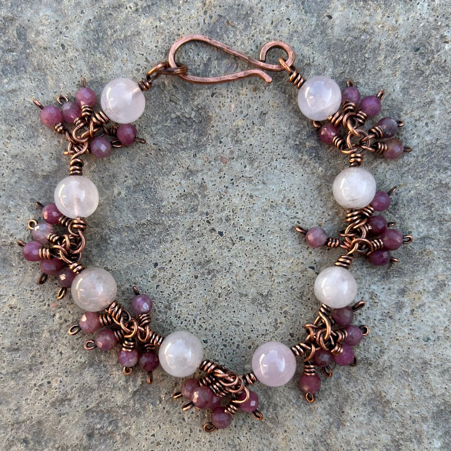 Rose Quartz Pink Tourmaline Dangle Bracelet - T. Randall Jewelry