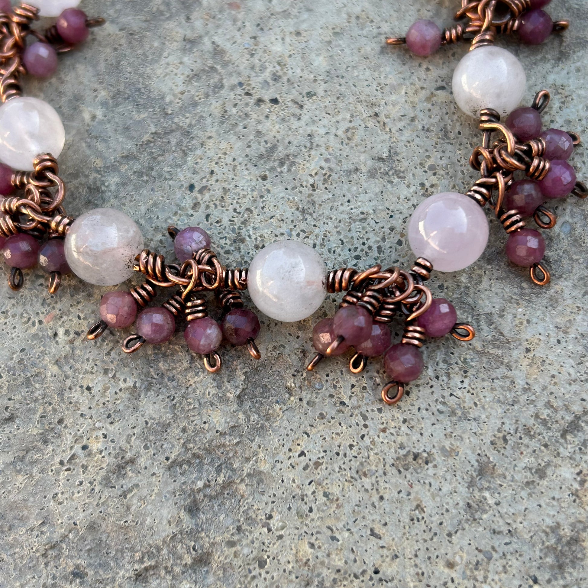 Rose Quartz Pink Tourmaline Dangle Bracelet - T. Randall Jewelry