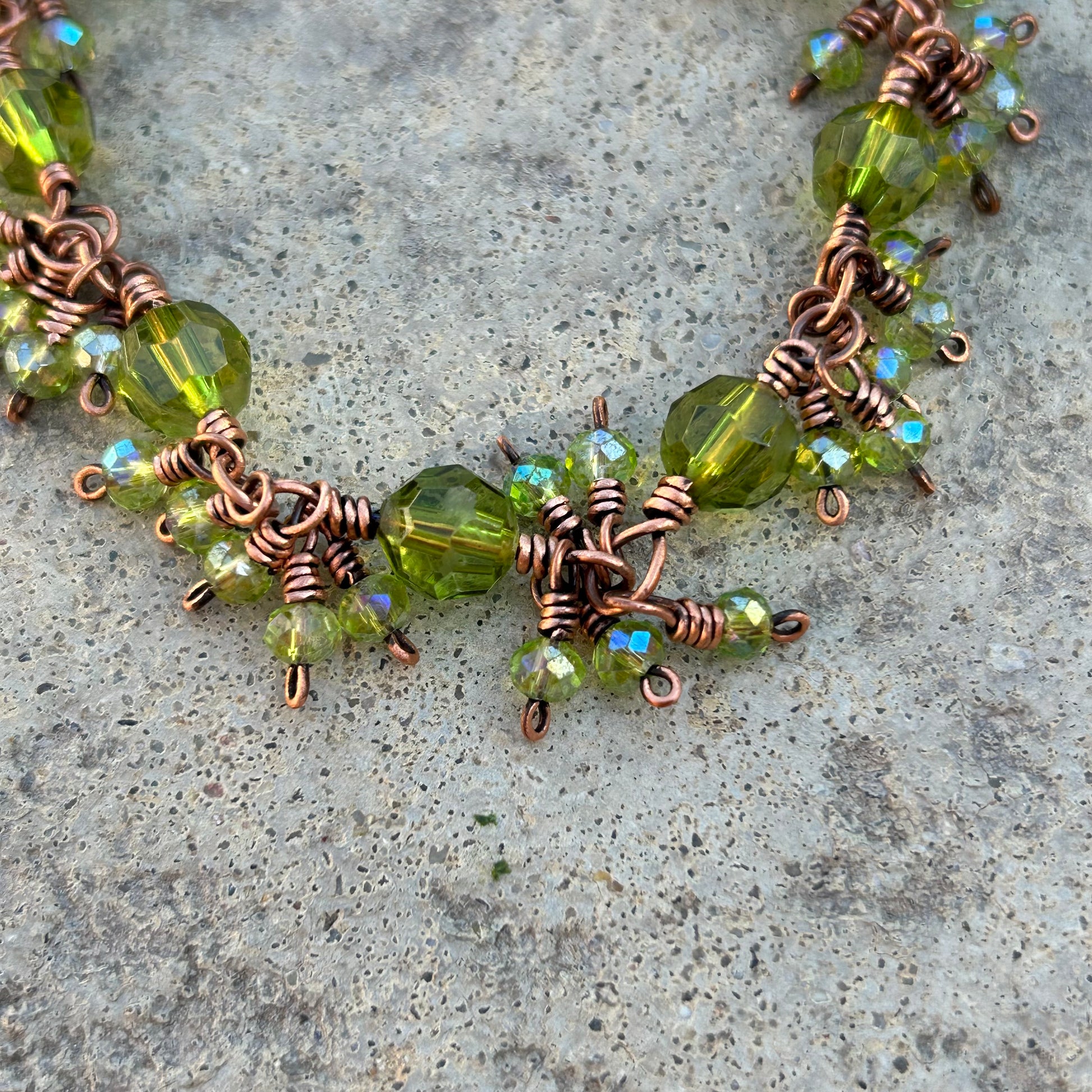 Green Crystal Dangle Bracelet - T. Randall Jewelry