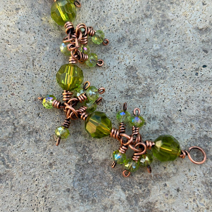 Green Crystal Dangle Bracelet - T. Randall Jewelry