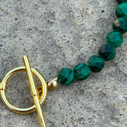 Faceted Malachite Toggle Bracelet - T. Randall Jewelry