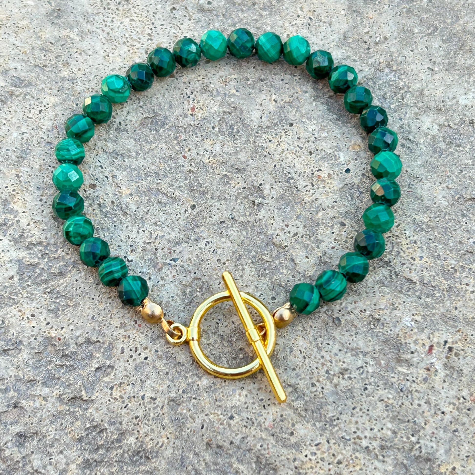 Faceted Malachite Toggle Bracelet - T. Randall Jewelry