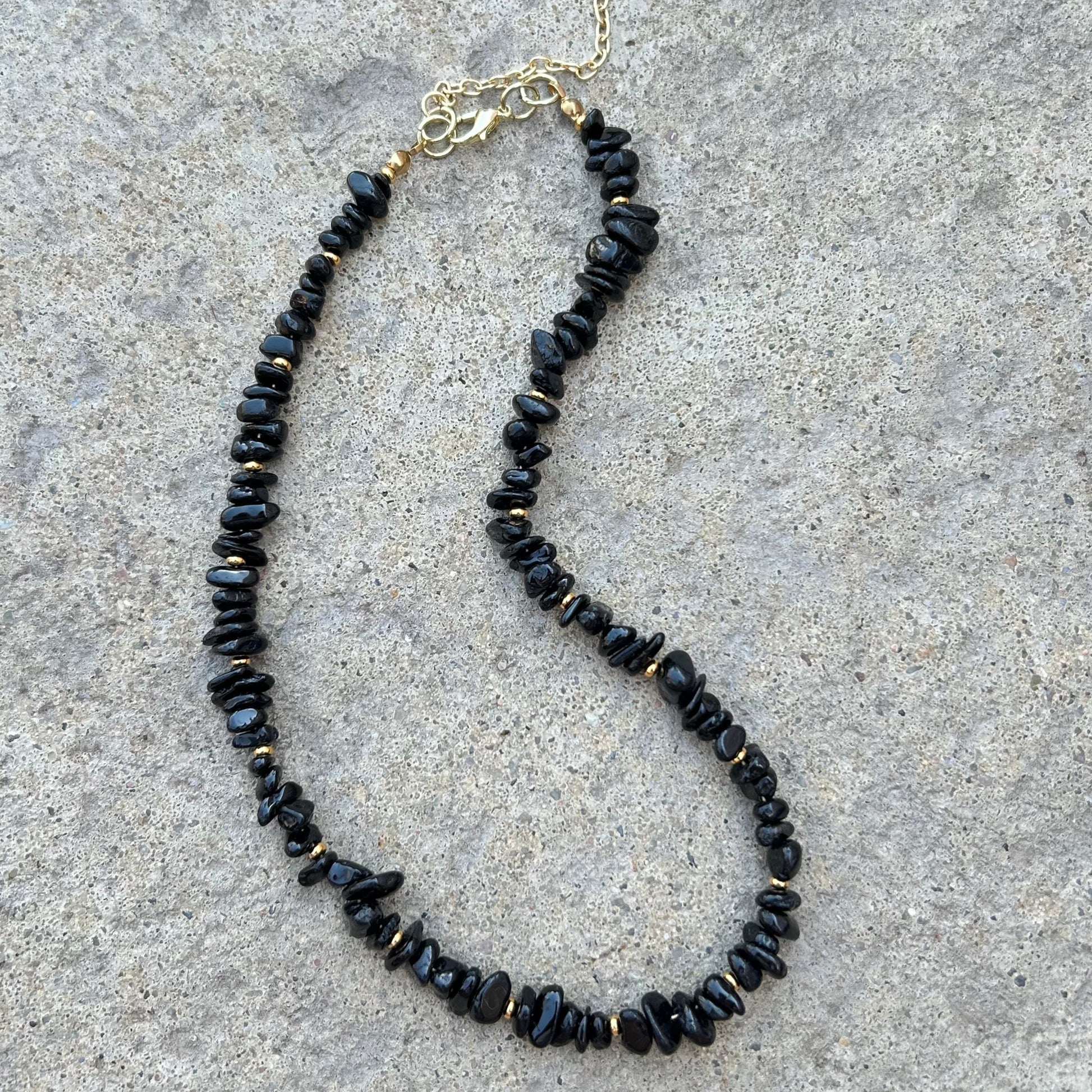 Black Tourmaline Chip Choker Necklace - T. Randall Jewelry