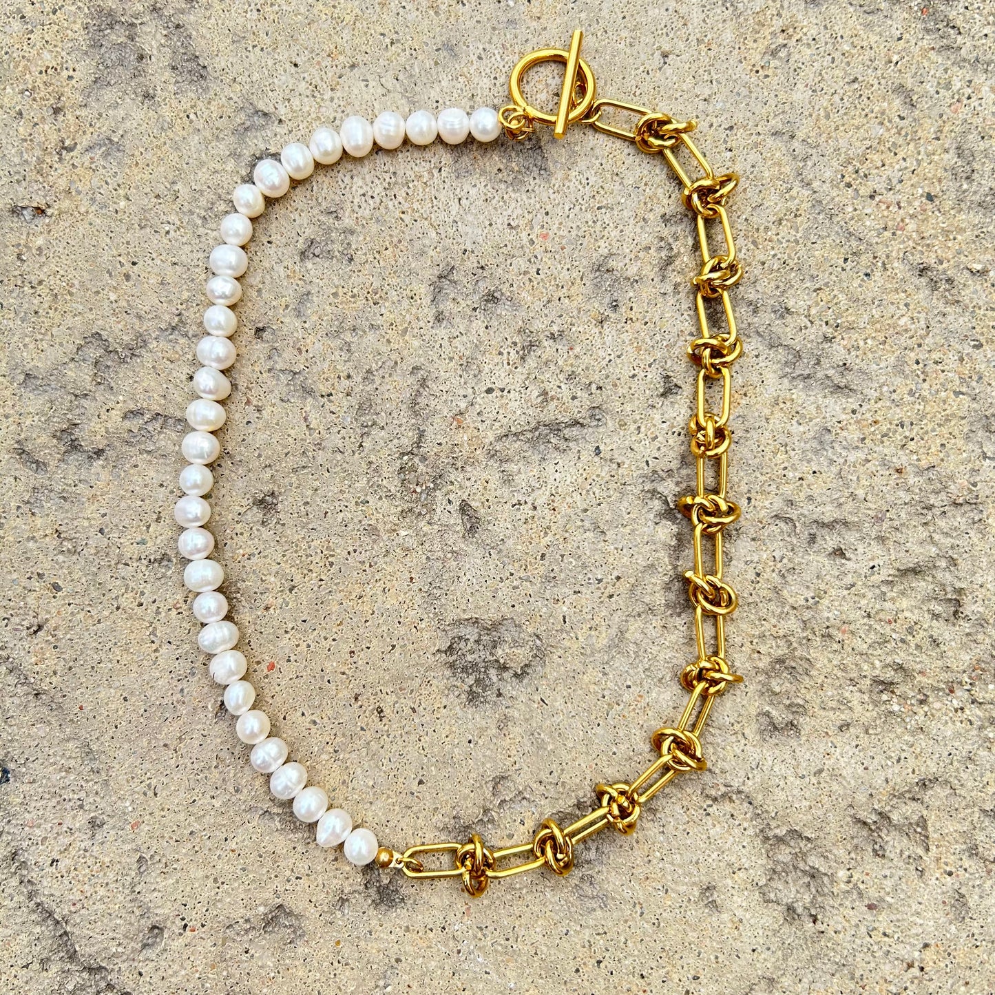 Natural Pearls and 18K Gold Plated Necklace - T. Randall Jewelry