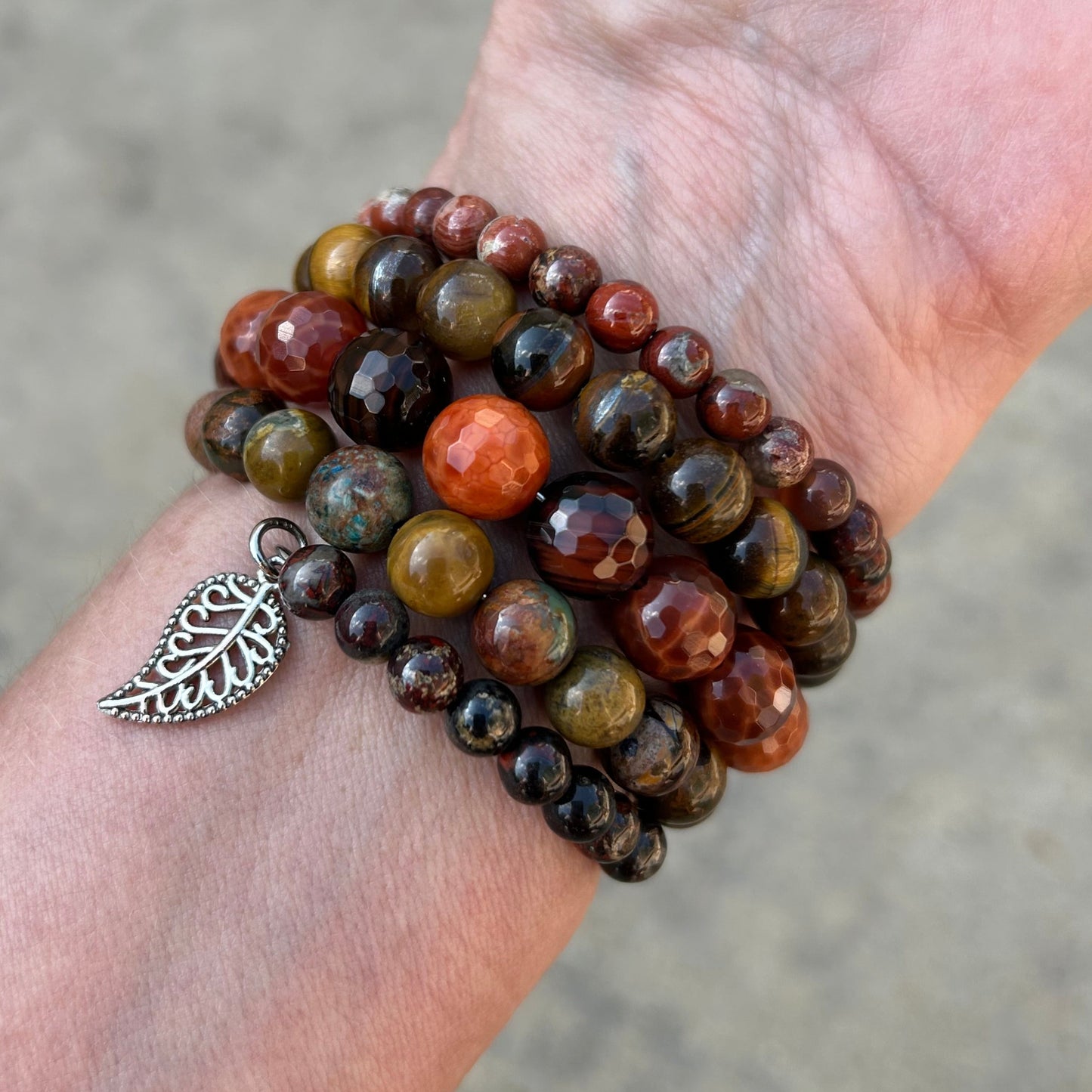 Jasper Tiger's Eye Agate Boho Wrap Bracelet - T. Randall Jewelry