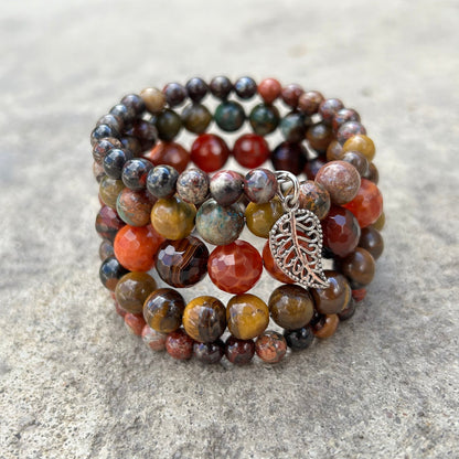 Jasper Tiger's Eye Agate Boho Wrap Bracelet - T. Randall Jewelry