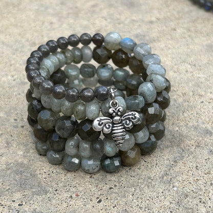 Labradorite Stack Boho Wrap Bracelet - T. Randall Jewelry