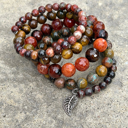 Jasper Tiger's Eye Agate Boho Wrap Bracelet - T. Randall Jewelry