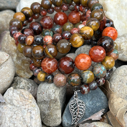 Jasper Tiger's Eye Agate Boho Wrap Bracelet - T. Randall Jewelry