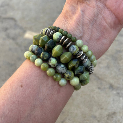 Serpentine Chrysoprase Jade Boho Wrap Bracelet - T. Randall Jewelry