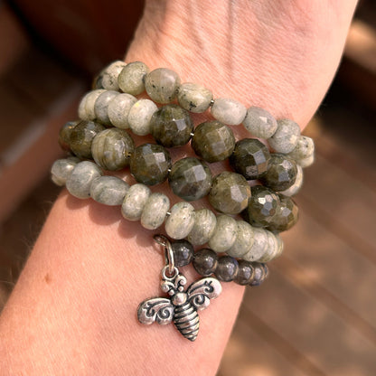 Labradorite Stack Boho Wrap Bracelet - T. Randall Jewelry