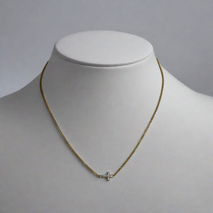 14K Gold Plated Sterling Sideways Cross Necklace (Copy) - T. Randall Jewelry