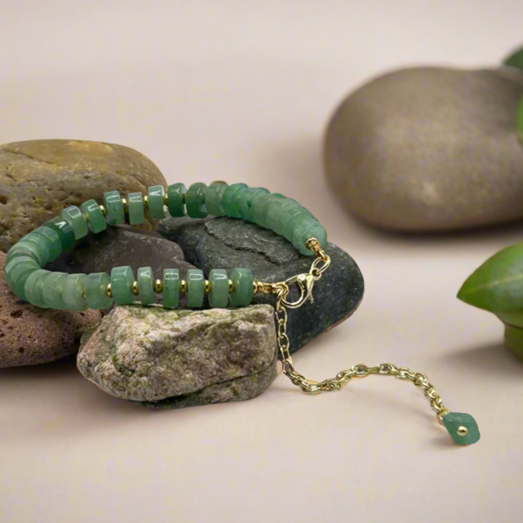 Aventurine Heishi Beaded Bracelet Anklet - T. Randall Jewelry