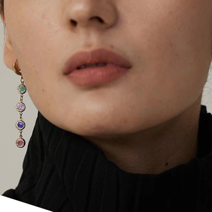 Colorful Hoop Long Drop Earrings - T. Randall Jewelry