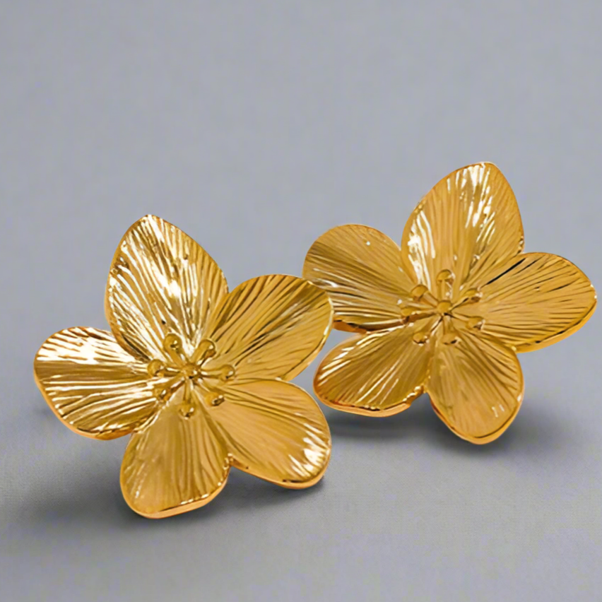 Flower Stud Statement Earrings