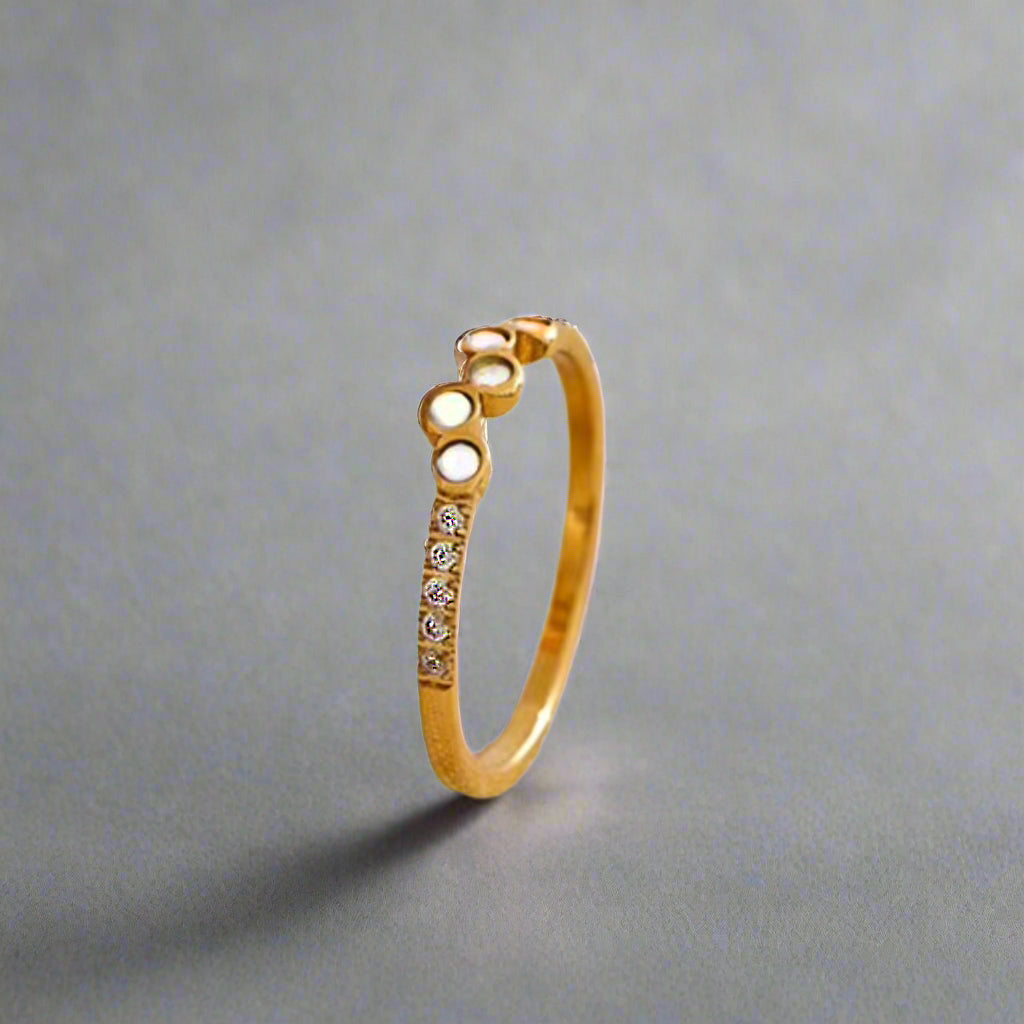 T. Randall Jewelry Lunar Glow Ring 18K Gold Plate