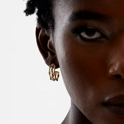 Gold Plated Semi-Circle Hoop Earrings