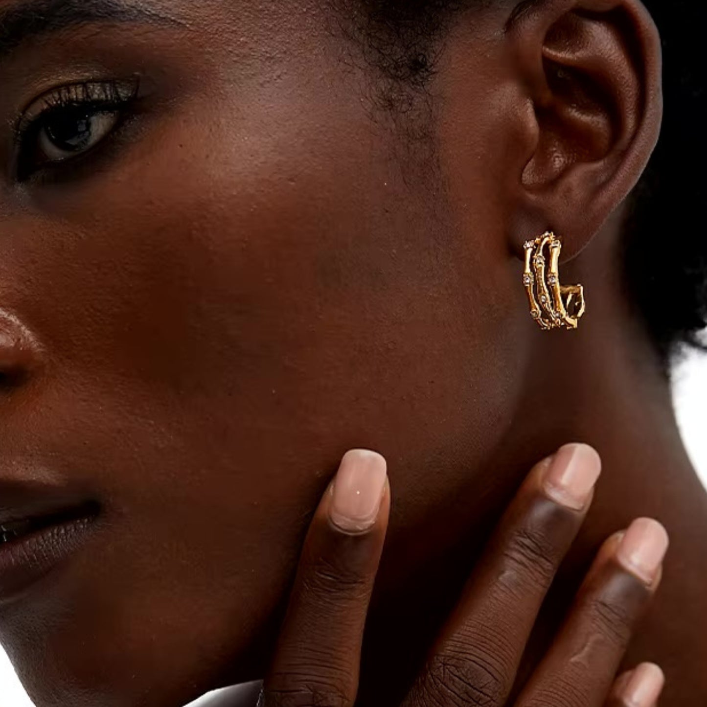 Gold Plated Semi-Circle Hoop Earrings