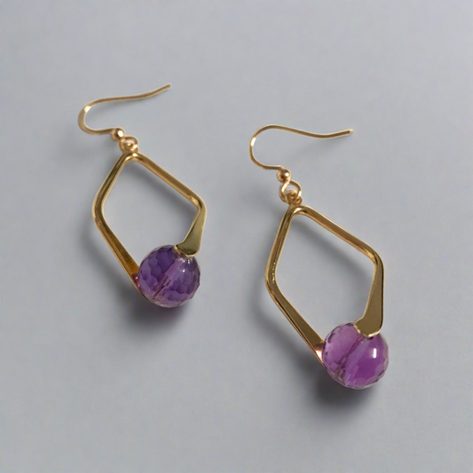 Faceted Amethyst Dangle Earrings - T. Randall Jewelry