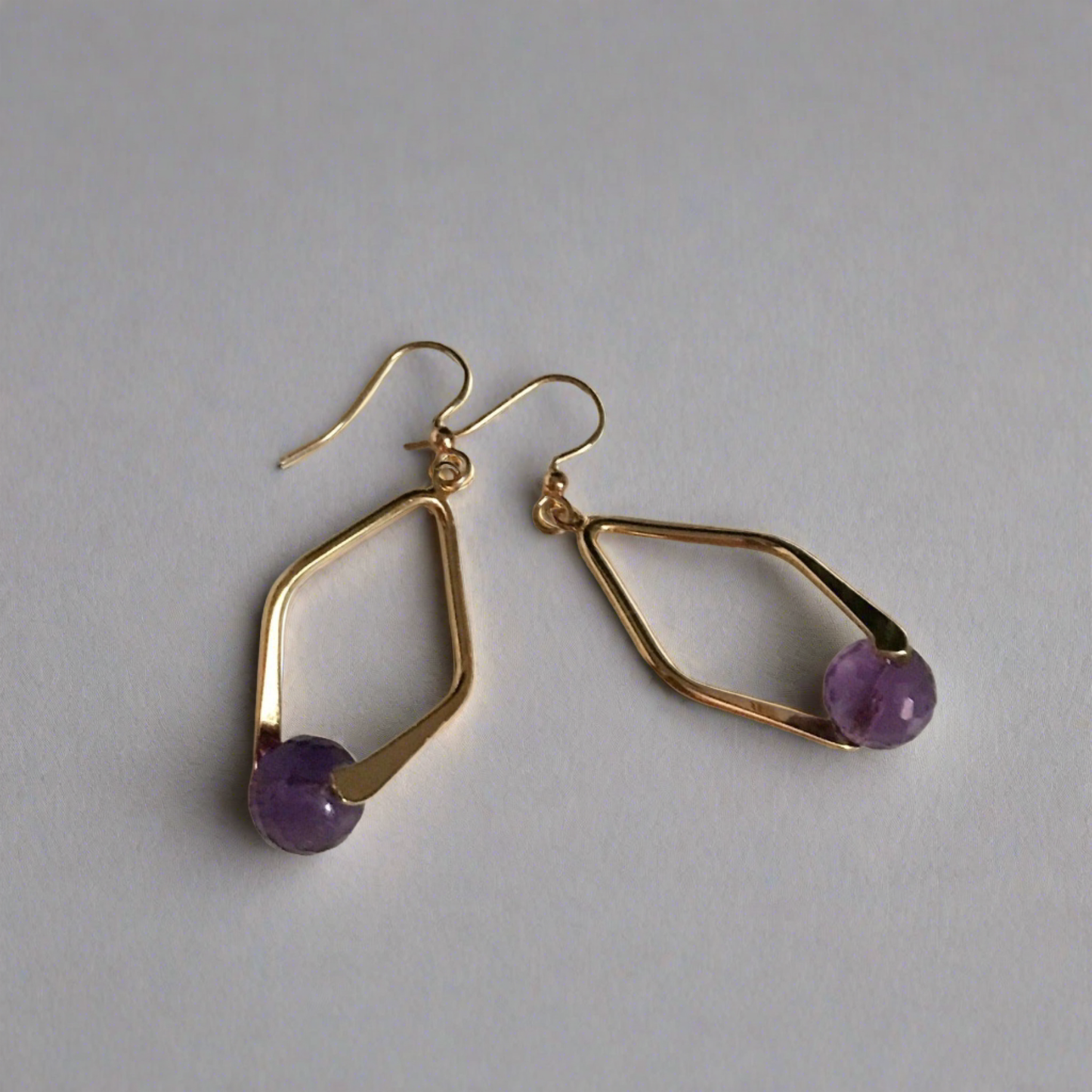 Faceted Amethyst Dangle Earrings - T. Randall Jewelry