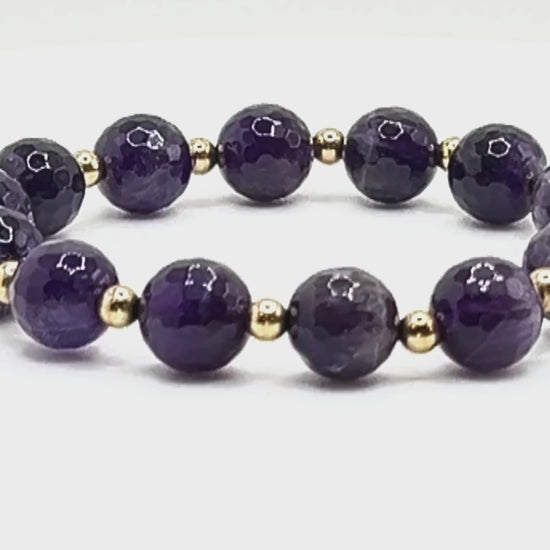 amethyst bead stretch bracelet